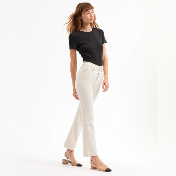 Veronica Beard Carson Kick-Flare Jean Off-White Japanese High-Rise Jean Size 29 - Picture 1 of 13